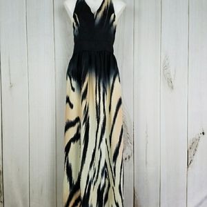 Jeykay | Tie Dye Animal Print | Halter Maxi Dress